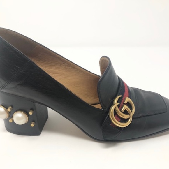 Gucci Leather Double GG Mid-Heel Loafer 40.5 EU - Picture 2 of 8